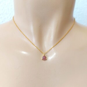 Natural rhodochrosite gemstone in gold filled necklace, gemstone necklace, birthstone necklace, birth stone gifts, rhodochrosite gemstone