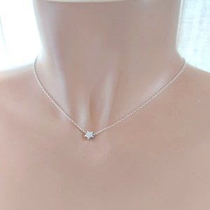 Tiny star necklace, layering dainty silver necklace, celestial jewelry, anniversary gift, gift for her