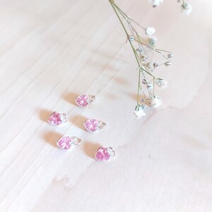 Sterling Silver Pink Heart And Cute Bear Pendant Necklaces for Valentine's birthday gift