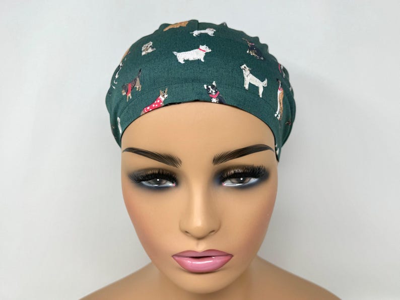 No Tariff (US/CA) - Ponytail Scrub Cap -Dog lover - Scrub Cap/Hat - MimiScrubHats image 3