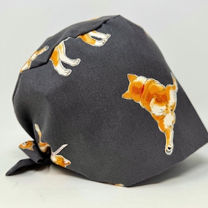 No Tariff (US/CA) - Scrub Cap/ Hat - Shiba Inu Pups -Cotton Oxford - MimiScrubHats