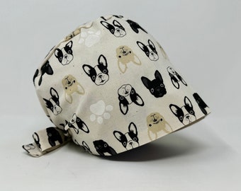 Japanese Scrub Cap Surgical Hat - Frenchies  - Women/Men Scrub Cap Surgical Hat - MimiScrubHats