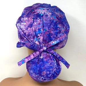 1 Wk Delivery & No Tariff (US/CA) - Ponytail Scrub Cap - Sprinkle - Iris - Scrub Cap/Hat - MimiScrubHats