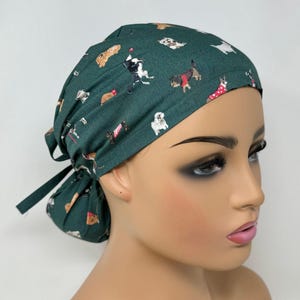 No Tariff (US/CA) - Ponytail Scrub Cap -Dog lover - Scrub Cap/Hat - MimiScrubHats image 2