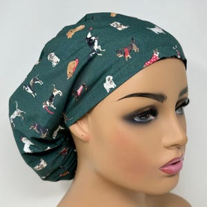 No Tariff (US/CA) - Ponytail Scrub Cap -Dog lover - Scrub Cap/Hat - MimiScrubHats image 5