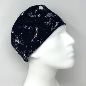 Surgical Cap - SPIRAL GALAXY*Glow in the Dark* Scrub Cap for Men and Women with Short Hair - Preshrunk Cotton - MimiScrubHats SP Style©