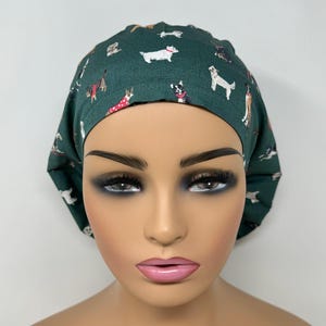 No Tariff (US/CA) - Ponytail Scrub Cap -Dog lover - Scrub Cap/Hat - MimiScrubHats image 6