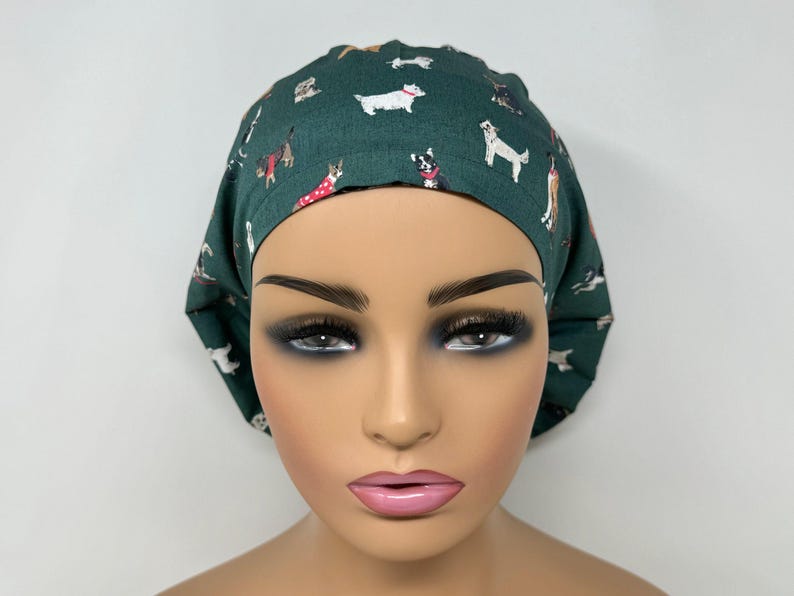 No Tariff (US/CA) - Ponytail Scrub Cap -Dog lover - Scrub Cap/Hat - MimiScrubHats image 6