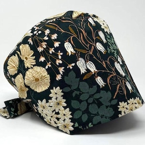 No Tariff (Us/Ca) - Scrub Cap - Botanical Garden - Floral Pixie for Women - Women/Men Scrub Cap Surgical Hat - MimiScrubHats