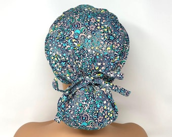 No Tariff (US/CA) - Ponytail Scrub Cap - Galaxy Moonlight - Scrub Cap/Hat - MimiScrubHats