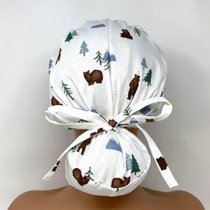 No Tariff (US/CA) - Ponytail Scrub Cap - Grizzly - Snow - Scrub Cap/Hat - MimiScrubHats