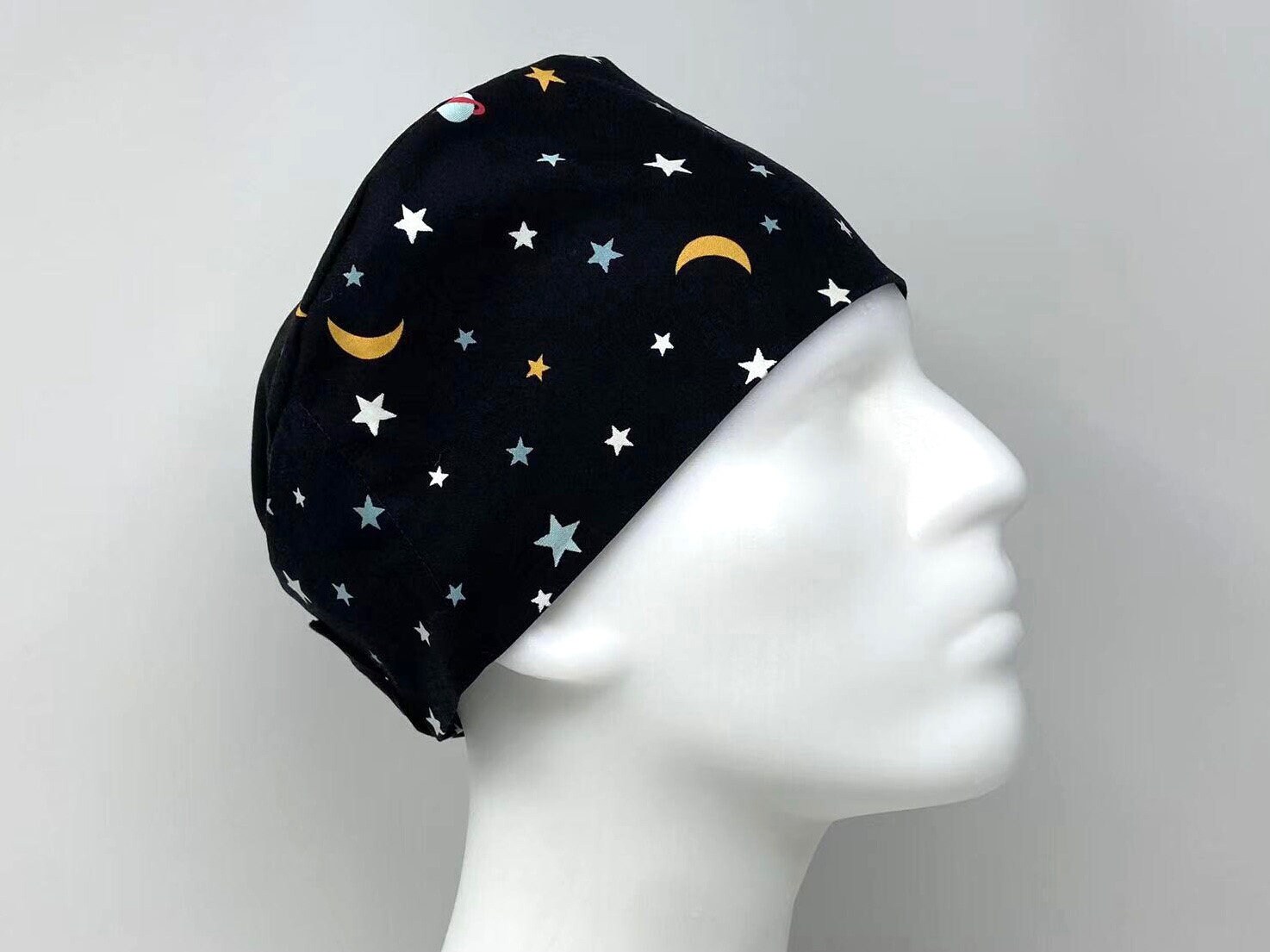 Surgical Cap Outer Space Black glow-in 