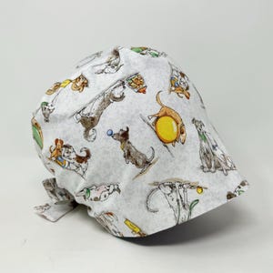 No Tariff (US/CA) - Scrub Cap - Dog Fun - Comfortable Pixie - MimiScrubHats
