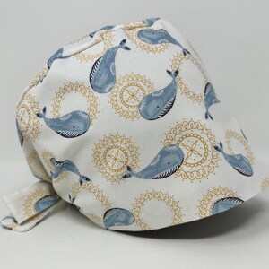 No Tariff (US/CA) - Waves and Whales - Cute Animal Pixie - MimiScrubHats