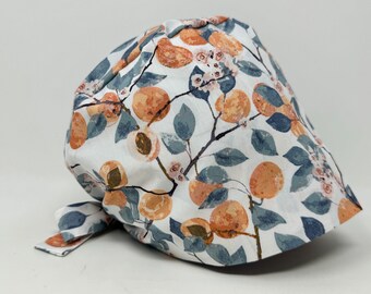 Scrub Cap/ Scrub Hat - Blossoming Apricots - Women/Men Scrub Cap Surgical Hat - MimiScrubHats