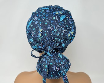 No Tariff (US/CA) - Ponytail Scrub Cap - Pretty Paradise - Scrub Cap/Hat - MimiScrubHats