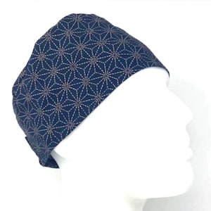 Traditional Japanese Surgical Cap - Stars Pattern - Scrub Cap for Men and Women with Short Hair - MimiScrubHats SP Style©