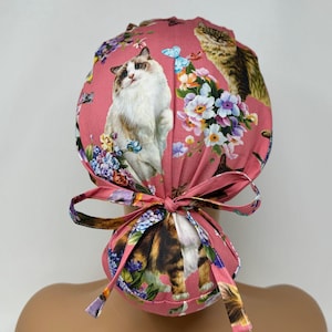 No Tariff (US/CA) - Regal Cats -Ponytail Scrub Cap/ Scrub Cap/Hat v- MimiScrubHats