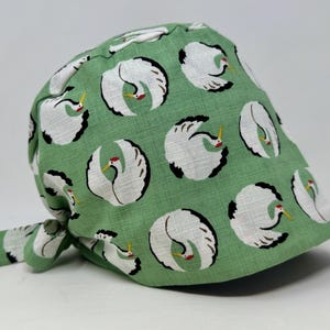 No Tariff (US/CA) - Dancing Cranes B - Cotton Dobby  - Animal Pixie - MimiScrubHats