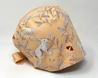 Scrub Cap/ Scrub Hat - Hares in Search - Cute Animal Pixie - Women/Men Scrub Cap Surgical Hat - MimiScrubHats