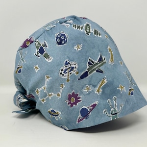 No Tariff (US/CA) - Scrub Cap - Space Day - Cotton Lawn - Japanese Classic - Pixie - MimiScrubHats