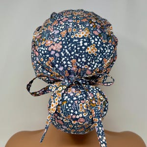 1 Wk Delivery & No Tariff (US/CA) - Ponytail Scrub Cap - Flower Field II B  - Scrub Cap/Hat - MimiScrubHats