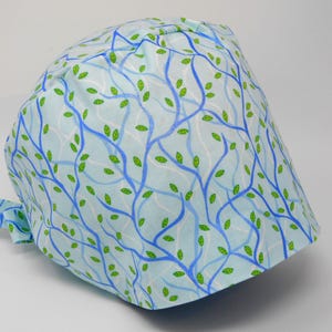 No Tariff (US/CA) - Scrub Cap - Willow - Light Blue - *Metallic Print* -  Pixie - MimiScrubHats