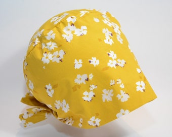 Scrub Cap/ Scrub Hat - Spring Sunshine - Floral Pixie Scrub Hat for Women - Women/Men Scrub Cap Surgical Hat - MimiScrubHats