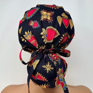 No Tariff (US/CA) - Ponytail Scrub Cap - Sacred Hearts  - Scrub Cap/Hat - MimiScrubHats