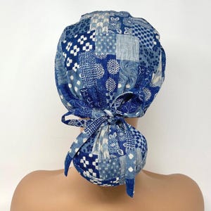 1 Wk Delivery & No Tariff (US/CA) - Ponytail Scrub Cap- Mixed Flowers  - Scrub Cap/ Hat - Women/Men Pixie Tie-back
