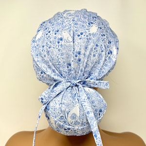 No Tariff (US/CA) - Ponytail Scrub Cap - Cat Garden    - Scrub Cap/Hat - MimiScrubHats