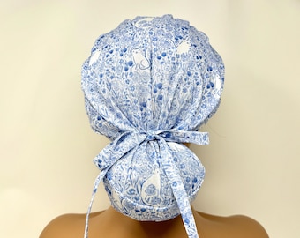 No Tariff (US/CA) - Ponytail Scrub Cap - Cat Garden    - Scrub Cap/Hat - MimiScrubHats