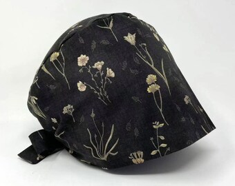 Scrub Cap/ Scrub Hat - ELEANOR - Floral Pixie for Women - Women/Men Scrub Cap Surgical Hat - MimiScrubHats