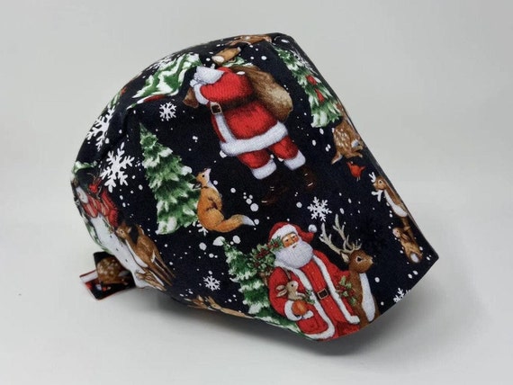 Scrub Hat Surgical Cap OR Cap SANTA 