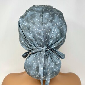 No Tariff (US/CA) - Snow Drops E  - Ponytail Scrub Cap/Hat - MimiScrubHats