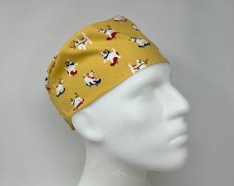 Scrub Cap - Skating Pups *Cotton Oxford* - Scrub Cap for Men and Women with Short Hair - MimiScrubHats SP Style