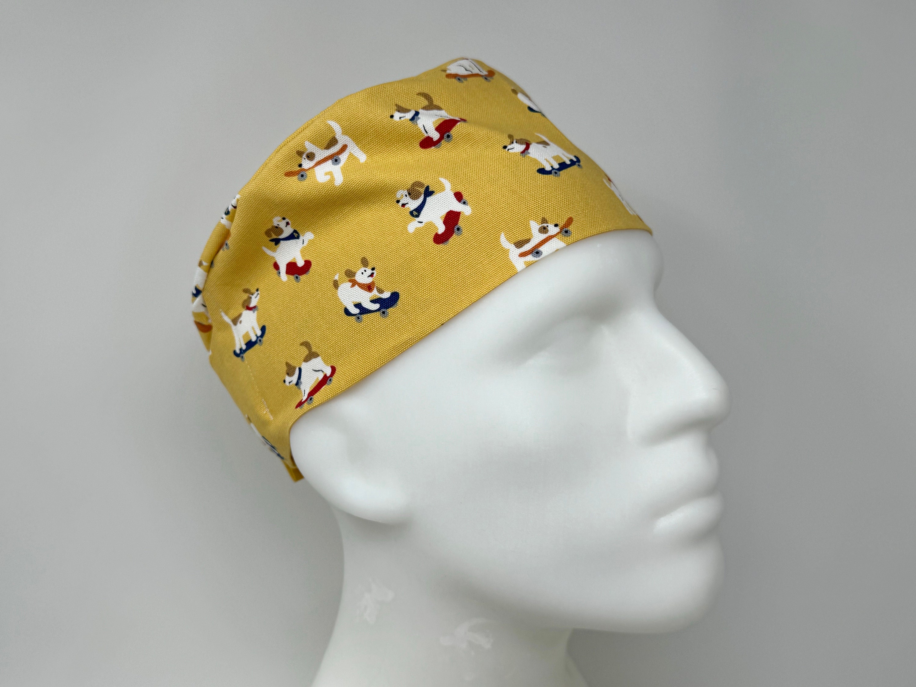 Scrub Cap - Skating Pups *Cotton Oxford* - Scrub Cap for Men and Women with Short Hair - MimiScrubHats SP Style