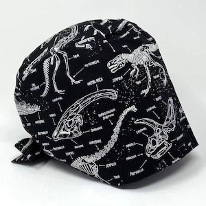 Kein Zoll (US/CA) - MimiScrubHats - Dinosaurier Skelette *Glow-in-the-Dark* - Scrub Cap