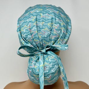 No Tariff (US/CA) - Ponytail Scrub Cap - Shark Side - Scrub Cap/Hat - MimiScrubHats