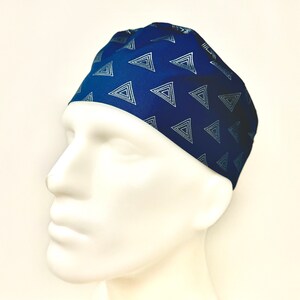 Scrub Cap/ Scrub Hat - Surgical Cap - Triangles - Silver Metallic Print  - Scrub Cap for Men and Women with Short Hair - MimiScrubHats SP St