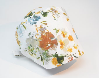 Scrub Cap/ Scrub Hat - ALBA - Floral Pixie for Women - Women/Men Scrub Cap Surgical Hat - MimiScrubHats