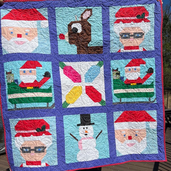 Santa Quilt - Etsy