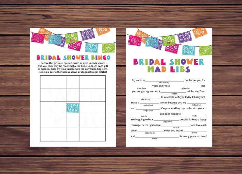 Bridal Bingo Bridal Shower Games Package 110 Printable Fiesta Bridal Shower Game Bundle What did the groom say Would She Rather