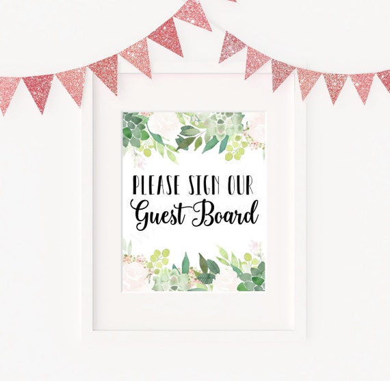Rose Gold Guest Book Sign PDF Instant Download Sign our Guest Book Newlyweds Sign Wedding Printable Sign Guest Book Printable MM01-7