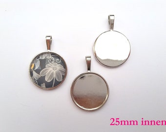 Fassungen für Cabochons 25,5mm Klebefläche