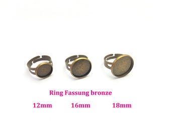 Bronzefarbene Ringfassung für Cabochon, Ringrohling Cabochonring Cabochonfassung