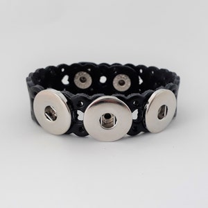 Leder Armband für Druckknöpfe, mit Cut Outs Bild 1