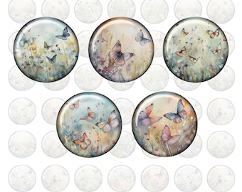 Glascabochon Feen Garten 8 - 25mm Auswahl, handgemachter Glass Cabochon, Fotocabochon, Motivcabochon, DIY