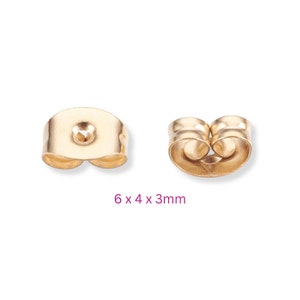 Goldene Edelstahl Verschlüsse für Ohrstecker HYPOALLERGEN Butterfly Ohrstopper 20 oder 50 Stück Bild 3