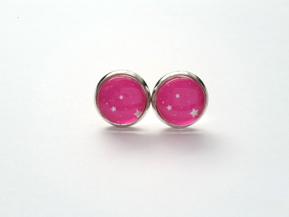 4 Blumen-Glas-Cabochons 20mm